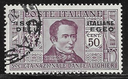 Italy Aegean Scott # 24 Used Italy Dante Overprinted, 1932 - Aegean (Autonomous Adm.)