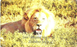 ZIMBABWE $50 LION ANIMAL ZIM- CHIP READ DESCRIPTION !! - Zimbabwe