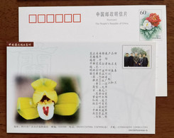 Rare Species Spring Orchid,shenghe,China 2001 Sichuan Chinese Orchid Boutique & Nurturer Advertising Pre-stamped Card - Orquideas