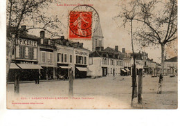 CP 65 - Rabastens Sur L'Adour Place Centrale Epicerie L.Lille Magasin Doubrère Oblitération 1907 Villecomtal Arros - Rabastens De Bigorre