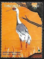 Tanzania - MNH ** Birds Of Japan 1999 :  White-naped Crane  -  Antigone Vipio - Kranichvögel