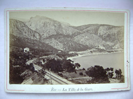 France Cabinet Photo CDV - ÉZE - LA VILLE & LA GARE - Alpes-Maritimes - 19. Century - Old (before 1900)