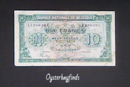 Belgium 1943: 10 Francs - 2 Belgas - 10 Francos-2 Belgas