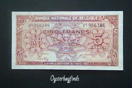 Belgium 1943: 5 Francs - 1 Belga - 5 Franchi-1 Belga
