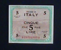 Italy 1943: 5 Lira - Occupazione Alleata Seconda Guerra Mondiale