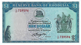 RHODESIE 1976 1 Dollar - P.34a  Neuf UNC - Rhodésie