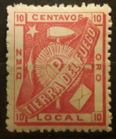 ARGENTINE Tierra Del Fuego Local Post Explorer Julius Popper Chile Argentina  , 10 Centavos Oro, Rouge Neuf ** MNH TTB - Unused Stamps