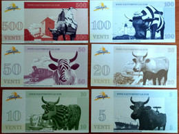 (!)  Venti LATVIA Local Currency Venspils City,cow,lighthouse,ship,train Full Set Unc Notes 2011 Year - Lettland