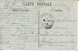 DUNKERQUE - Cachet Depot Des Isoles De La Gare Regulatrice Sur Cpa  - Guerre 14/18 - FM  . - 1. Weltkrieg 1914-1918