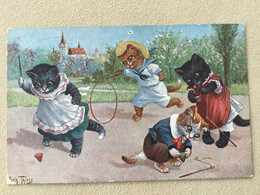 Chats Habillés (Carte Signée Thiele) - Katzen