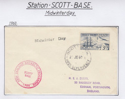 Ross Dependency 1960 Scott Base  Cover Midwinter Day Ca Scott Base 21 JE 60 (SC125) - Lettres & Documents