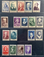 945-950+1027-1032+1066-1071 NEUF SANS CHARNIÉRE** LUXE=280€,1953+1955+1956 Serie Personnages Célébres (France Renoir MNH - Nuevos