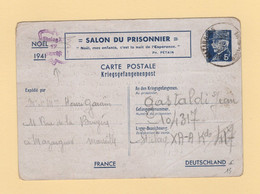 Noel 1941 - Entier Petain - Mazargues Destinatrion Stalag XA - Guerre De 1939-45