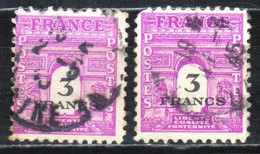 1945 - Arc De Triomphe - YT711 - 3f Lilas - Variété Sur 1 Timbres - Used Stamps