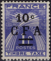 REUNION CFA Taxe 36 ** MNH Chiffre Timbre Taxe Gerbe De Blé 1949-1950 - Timbres-taxe