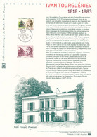 FRANCE - DOCUMENT OFFICIEL 2018 N°5283 IVAN TOURGUENIEV 1818-1883 BOUGIVAL 9 NOVEMBRE 2018 - Documents Of Postal Services