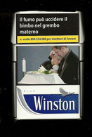 Tabacco Pacchetto Di Sigarette Italia - Winston Blue 2018 Da 20 Pezzi N.3 - Vuoto - Etuis à Cigarettes Vides