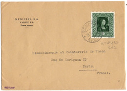 LIECHTENSTEIN YT N°292 SEUL SUR LETTRE IMPRIME OBLITERE  SCHAAN 1949 POUR LA FRANCE - Máquinas Franqueo (EMA)