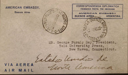 P) 1940 ARGENTINA, DIPLOMATIC CORRESPONDENCE, SHIPPER FROM BUENOS AIRES TO NEW HAVEN USA, AIRMAIL, XF - Otros & Sin Clasificación