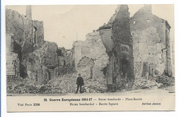 CPA GUERRE EUROPEENNE 1914-1917 REIMS Bombardé Place Barrée N°21 - War 1914-18