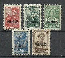 German Occupation 1941 Vilnius Litauen Lithuania = 5 Werte Aus Satz Michel 10 - 18 * - Occupazione 1914 – 18