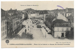 CPA 39 JURA LONS Le SAUNIER Place De La Liberté Et Statue Du Général Lecourbe - Lons Le Saunier