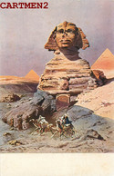 BELLE CPA : ILLUSTRATEUR LITHOGRAPHIE 1900 LITHO SPHINX PYRAMIDES EGYPT AEGYPTEN - Sfinge