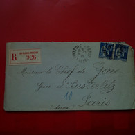 LETTRE RECOMMANDE LEVALLOIS PERRET POUR PARIS CHEF DE GARE D AUSTERLITZ - Lettres & Documents