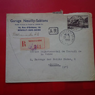 LETTRE RECOMMANDE NEUILLY SUR SEINE GARAGE NEUILLY SABLONS - Cartas & Documentos