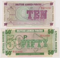 BRITISH ARMED FORCE , 10 & 50 PENCE 6th SERIES - Fuerzas Armadas Británicas & Recibos Especiales