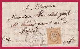 N°28 GC 2164 MAILLAT AIN CAD TYPE 24 POUR BRENOD INDICE 12 LETTRE COVER FRANCE - 1849-1876: Periodo Classico