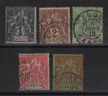 Gabon - N°16 17 19 20 22 Obliteres - Cote 34€ - Gebraucht