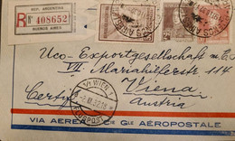 P) 1932 ARGENTINA, SHIPPER FROM BUENOS AIRES TO VIENNA, AIRMAIL SURCHARGE- GRAL MARTÍN STAMPS, XF - Andere & Zonder Classificatie