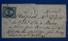 U16 FRANCE BELLE LETTRE 1855 MARCHEM POUR CHALANTU + N 10 . +AFFRANCHISSEMENT INTERESSANT - 1852 Luigi-Napoleone