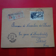 LETTRE RECOMMANDE REIMS PRINCIPAL POUR PARIS - Covers & Documents