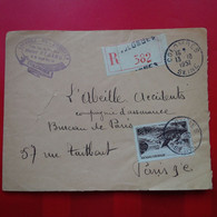 LETTRE RECOMMANDE COLOMBES POUR PARIS - Storia Postale