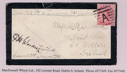 Ireland Military Kildare India 1887 Soldier's Letter, Mourning Envelope 3rd Dragoon Guards At Muttra To Millicent Naas - Non Classificati
