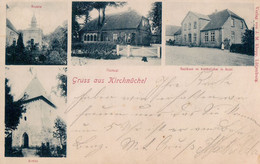 Gruss Aus Kirchnüchel. Kirche, Kapelle, Pastorat, Gasthaus. 1906. - Ploen