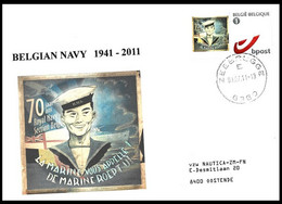 DUOSTAMP ° / MYSTAMP° - Enveloppe Souvenir / Herdenkingsomslag - BELGIAN Navy - 1941-2011 - 09-07-2011 - Storia Postale