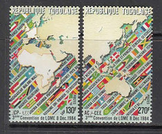 1984 Togo Togolaise Maps Flags   Missing 100F MNH - Togo (1960-...)