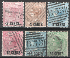 Mauritius 1878 Y.T.47/49,51,52,54 O/used VF/F - Mauritius (...-1967)