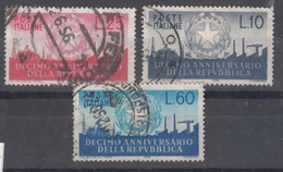 Italy Republic 1956 Mi#967,968,969 Used - 1946-60: Oblitérés