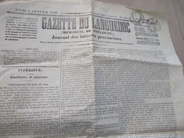 Gazette Du Languedoc Mémorial De Toulouse 06/01/1842 - 1800 - 1849