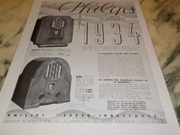 ANCIENNE PUBLICITE CHANGEMENT DES RADIOS  PHILIPS  1933 - Autres & Non Classés