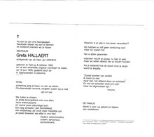 G.HALLAERT °TIELT 1965  +AALTER 1995 ( J.VERHEYE) - Devotion Images