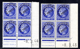 YT-N°: P 87 - CÉRÈS DE MAZELIN, Coin Daté Du 08.03.1945, Galvano A+B, 3e Tirage, NSC/**/MNH - Vorausentwertungen