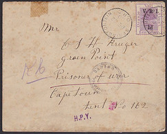 OFS VRI 1900 BOER WAR PRISONER OF WAR CAMP GREEN POINT COVER HPY STRAIGHT LINE HANDSTAMP - Orange Free State (1868-1909)