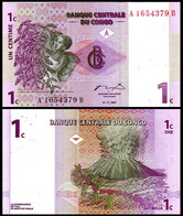 (!) Congo Democratic Republic 1 Cent, 1997, P-80, Banknote, UNC - República Democrática Del Congo & Zaire