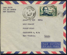 NOUVELLE CALEDONIE - NOUMEA / 1957 # 283 SEUL SUR LETTRE AVION POUR LES USA (ref 8742a) - Briefe U. Dokumente