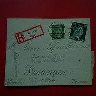 LETTRE RECOMMANDE BERLIN POUR BESANCON CENSURE - Cartas & Documentos